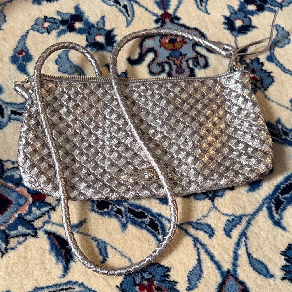 Elliot Lucca Silver Woven Shoulder Bag